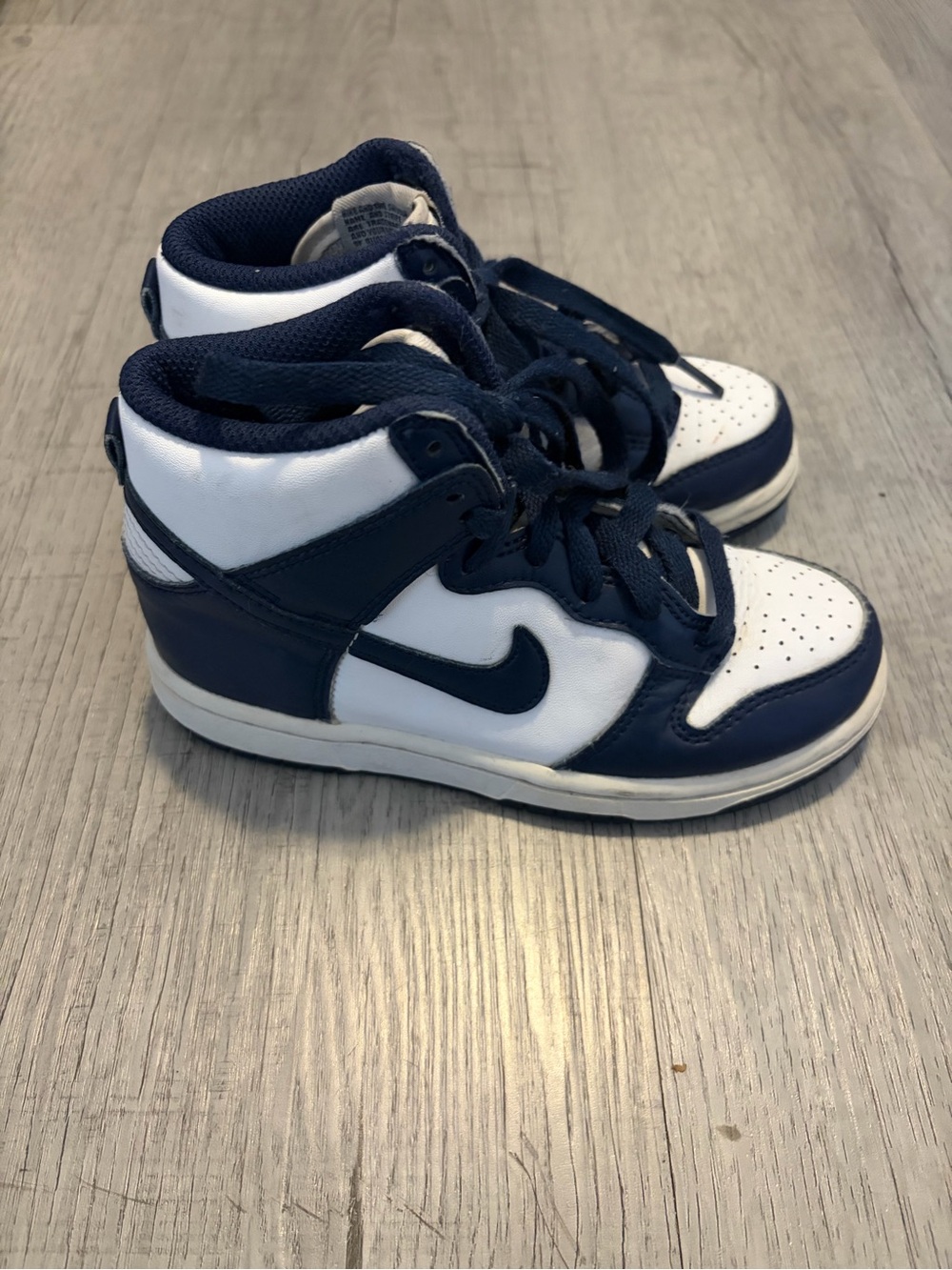 Nike Kids Navy and White High-Top Sneakers